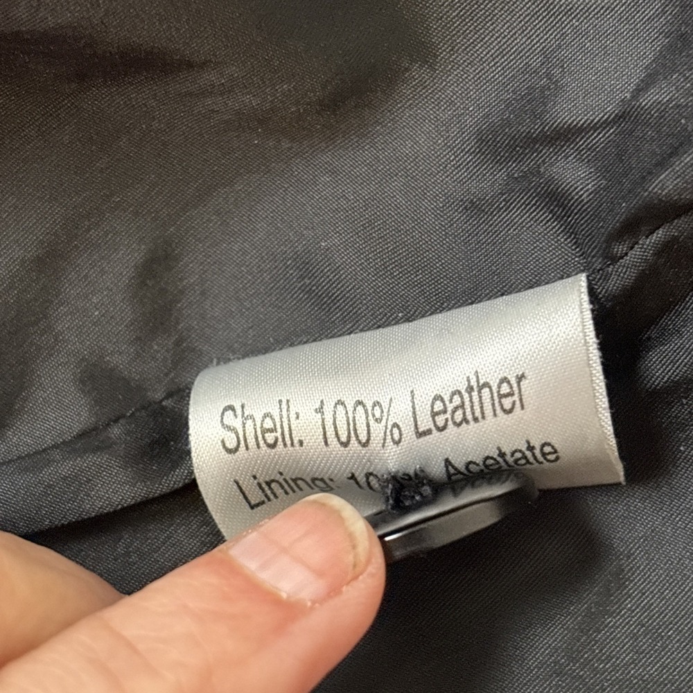 VTG Black Leather Blazer Jacket Anonymous John Carlisle 3 Button Front - Picture 13 of 16